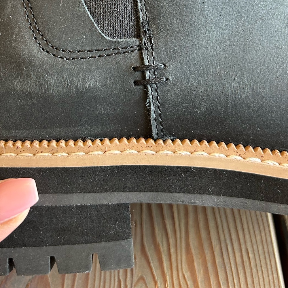 TOMS Black Leather Chelsea Ankle Boots - Picture 9 of 9